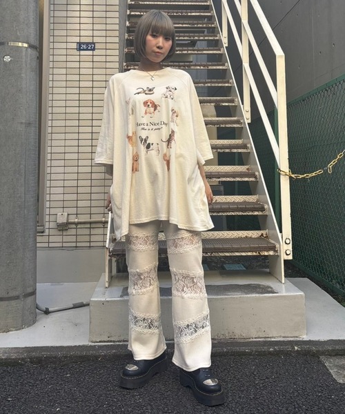 Candy Stripper（キャンディストリッパー）の「HAVE A NICE DAY BIG Tシャツ（Tシャツ/カットソー・レディース・アイボリー/ライトブルー/ブラック/チャコール・FREE）」の18枚目の写真