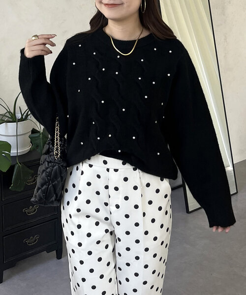 【セール】パールビジューニット（ニット/セーター）｜prose verse（プロズヴェール）