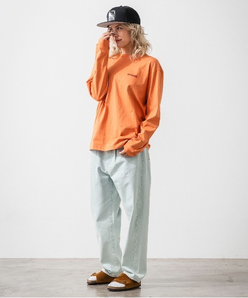 OFFSHORE（オフショア）の「ART  GRAPHIC L/S TEE/グラフィックロングスリーブティ（Tシャツ/カットソー・メンズ・オレンジ/ホワイト・M/L/S/XL）」の14枚目の写真