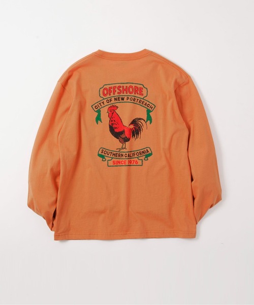 OFFSHORE（オフショア）の「ART  GRAPHIC L/S TEE/グラフィックロングスリーブティ（Tシャツ/カットソー・メンズ・オレンジ/ホワイト・M/L/S/XL）」の4枚目の写真