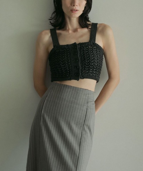 anuke（アンヌーク）の「anuke　2way Knit Bustier ニットビスチェ/62510507（キャミソール・レディース・チャコールグレー/ブラウン・ONE SIZE）」の3枚目の写真