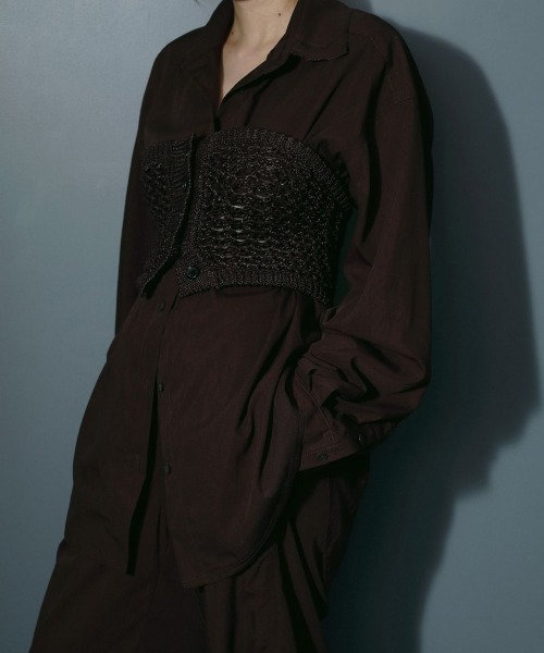 anuke（アンヌーク）の「anuke　2way Knit Bustier ニットビスチェ/62510507（キャミソール・レディース・チャコールグレー/ブラウン・ONE SIZE）」の7枚目の写真