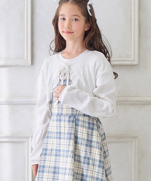 80－90cm】ボレロ＋チェリーカットソー＋デニムワンピース 3点
