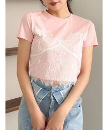 dazzlin | レースキャミレイヤードTシャツ(Tシャツ/カットソー)