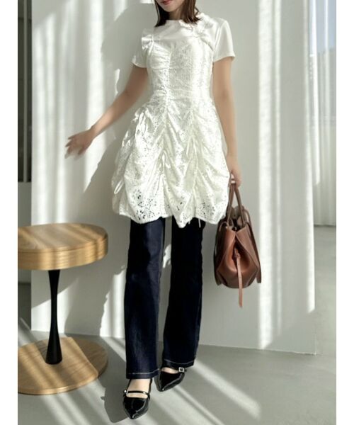 dazzlin(ダズリン)の「レースキャミレイヤードTシャツ(Tシャツ/カットソー・レディース・ブルー/オフホワイト/オレンジ/パープル/イエロー・FREE)」の10枚目の写真