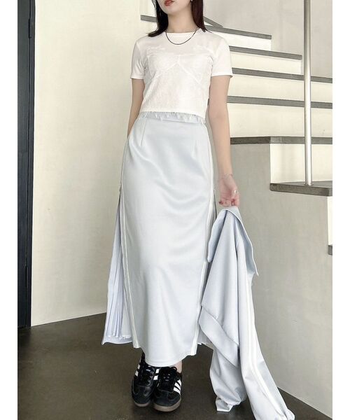 dazzlin(ダズリン)の「レースキャミレイヤードTシャツ(Tシャツ/カットソー・レディース・ブルー/オフホワイト/オレンジ/パープル/イエロー・FREE)」の14枚目の写真