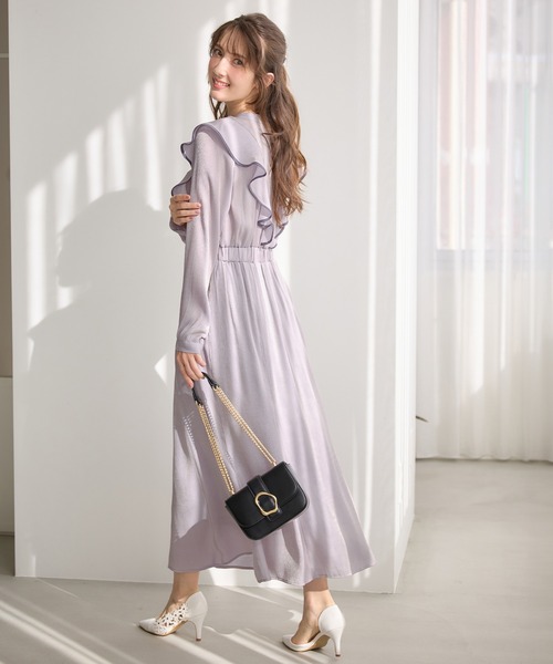 alotta(アロッタ)の「お客様企画フリルデザインワンピ(ロング)(ワンピース・レディース・ラベンダー/ピンク系その他・M/L/LL/3L)」の5枚目の写真
