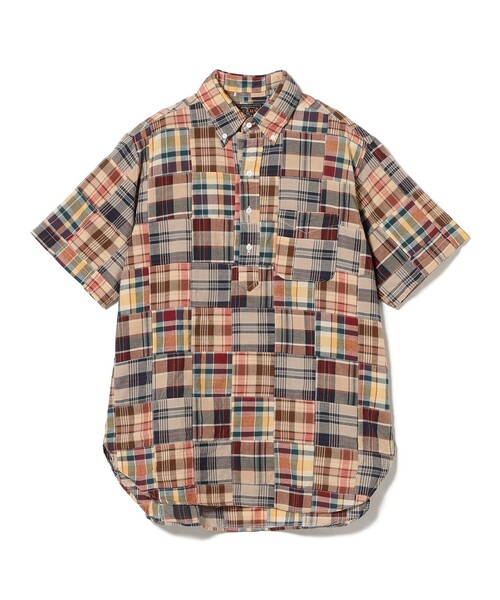 美品＜BEAMS PLUS＞マドラスチェック パッチワーク プルオーバーシャツ アイビーな香りのパッチワークプルオーバーシャツ｜BEAMS PLUS