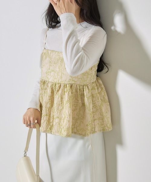 &. NOSTALGIA(アンドドットノスタルジア)の「【ZOZO限定】フラワージャガードビスチェ(その他トップス・レディース・ライトベージュ/ブラック・M)」の21枚目の写真