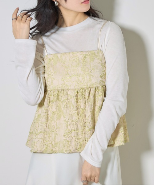 &. NOSTALGIA(アンドドットノスタルジア)の「【ZOZO限定】フラワージャガードビスチェ(その他トップス・レディース・ライトベージュ/ブラック・M)」の16枚目の写真