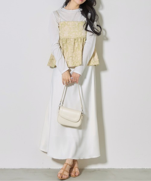 &. NOSTALGIA(アンドドットノスタルジア)の「【ZOZO限定】フラワージャガードビスチェ(その他トップス・レディース・ライトベージュ/ブラック・M)」の13枚目の写真