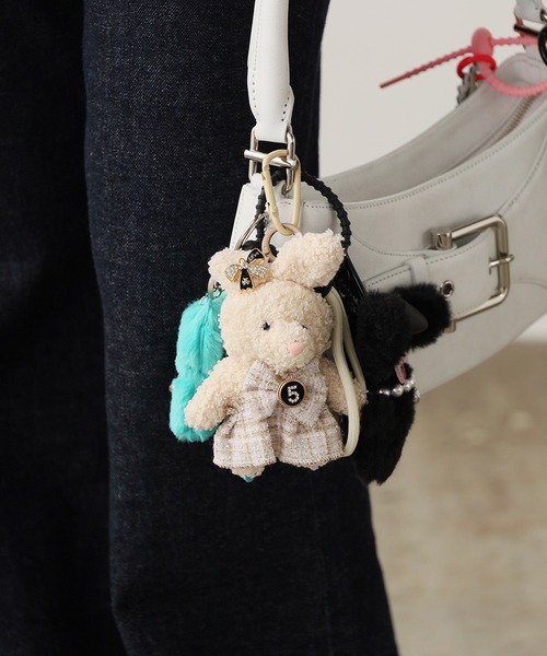 カラビナ付き もこもこうさぎ チャーム（キーホルダー）｜ROOPTOKYO