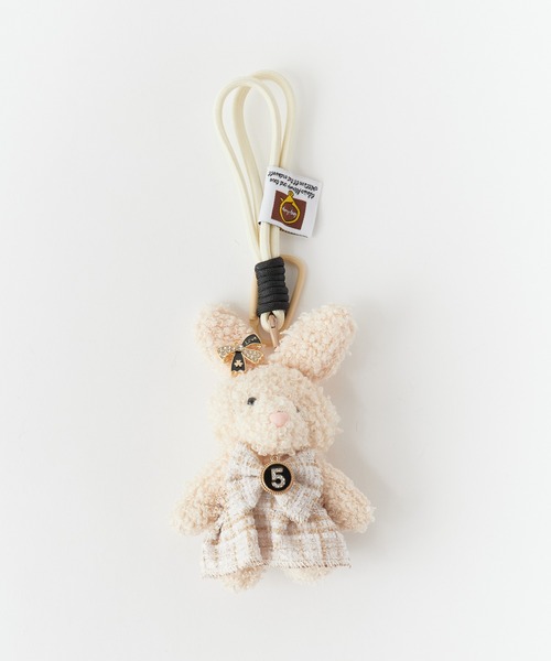 セール】カラビナ付き もこもこうさぎ チャーム（キーホルダー