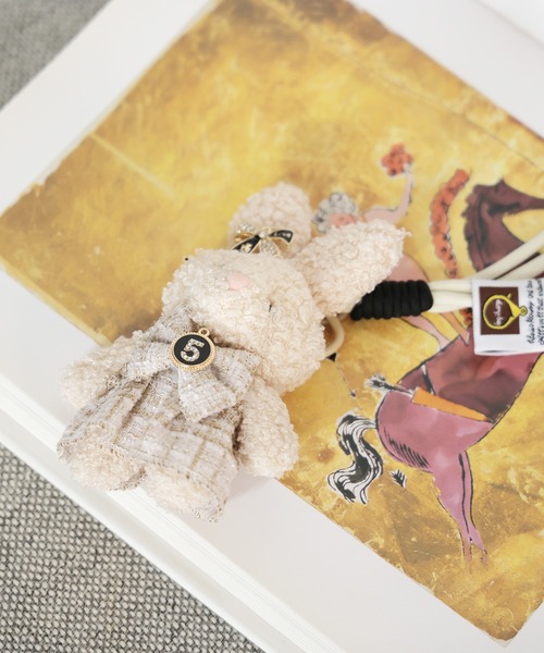 カラビナ付き もこもこうさぎ チャーム（キーホルダー）｜ROOPTOKYO