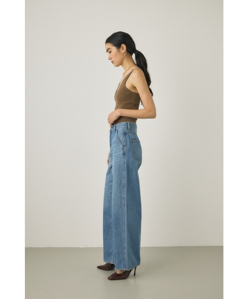 M_（エムアンダーバー）の「【M_】OC DENIM LOOSE STRAIGHT（デニムパンツ・レディース・カーキ/ブルー・0/1/2）」の7枚目の写真