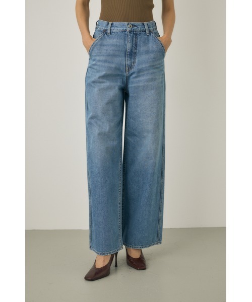 M_（エムアンダーバー）の「【M_】OC DENIM LOOSE STRAIGHT（デニムパンツ・レディース・カーキ/ブルー・0/1/2）」の3枚目の写真