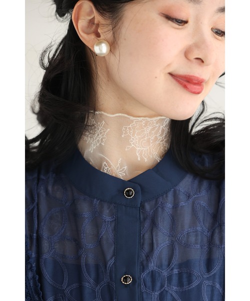 cawaii（カワイイ）の「線画の花咲くレースインナー（Tシャツ/カットソー・レディース・ブラック/アイボリー・S～Ｍ/L～LL/3L～4L）」の20枚目の写真