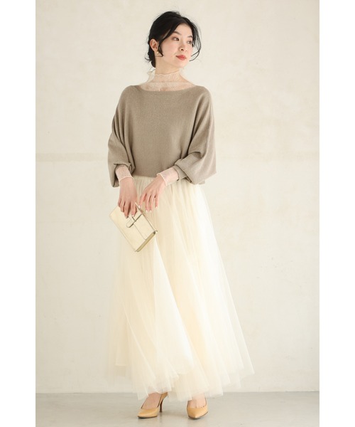 cawaii（カワイイ）の「線画の花咲くレースインナー（Tシャツ/カットソー・レディース・ブラック/アイボリー・S～Ｍ/L～LL/3L～4L）」の22枚目の写真