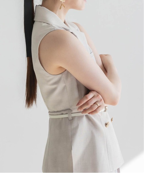 4サイズ展開】ジャケットライクプリーツレイヤードワンピース