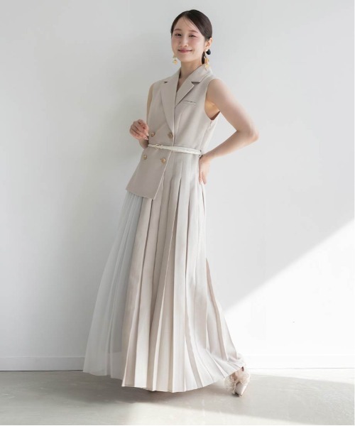 RANDA（ランダ）の「【4サイズ展開】ジャケットライクプリーツレイヤードワンピース（ワンピース・レディース・クリーム/ピンク/ネイビー/グレー・1/2/00/0）」の11枚目の写真