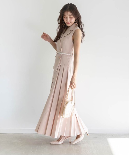 RANDA（ランダ）の「【4サイズ展開】ジャケットライクプリーツレイヤードワンピース（ワンピース・レディース・クリーム/ピンク/ネイビー/グレー・1/2/00/0）」の20枚目の写真