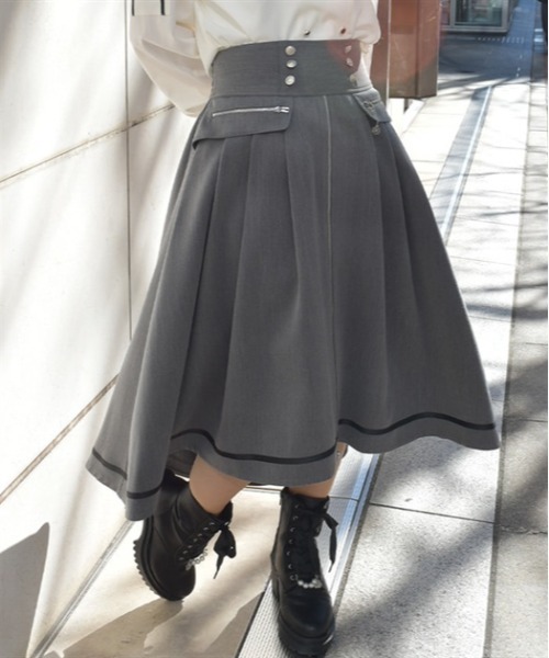 axes femme（アクシーズファム）の「ジップ×フィッシュテールスカート（スカート・レディース・ブラック/グレー/カーキ・FREE）」の7枚目の写真