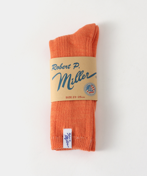 MILLER(ミラー)の「Miller/ミラー 1P SOX -crew-(ソックス/靴下・レディース・オレンジ/グリーン/ネイビー/ブルー/ピンク/ホワイト/バーガンディー/イエロー・FREE)」の1枚目の写真