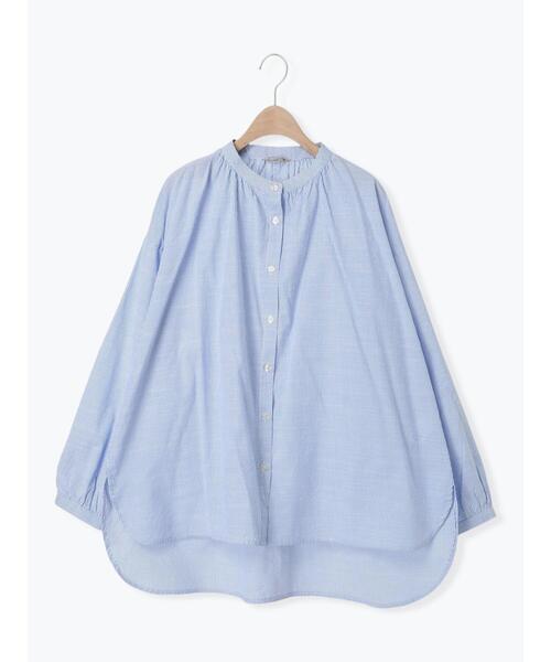 Samansa Mos2（サマンサ モスモス）の「柄アソートロングシャツ（シャツ/ブラウス・レディース・グリーン/ベージュ/サックスブルー/オフホワイト・F）」の4枚目の写真