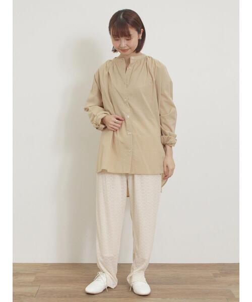 Samansa Mos2（サマンサ モスモス）の「柄アソートロングシャツ（シャツ/ブラウス・レディース・グリーン/ベージュ/サックスブルー/オフホワイト・F）」の8枚目の写真