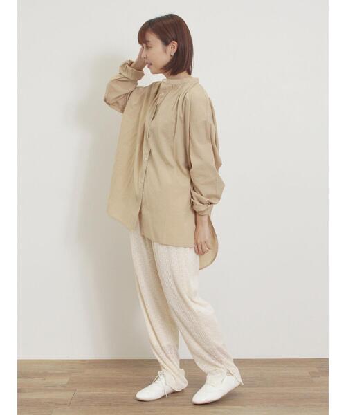 Samansa Mos2（サマンサ モスモス）の「柄アソートロングシャツ（シャツ/ブラウス・レディース・グリーン/ベージュ/サックスブルー/オフホワイト・F）」の9枚目の写真