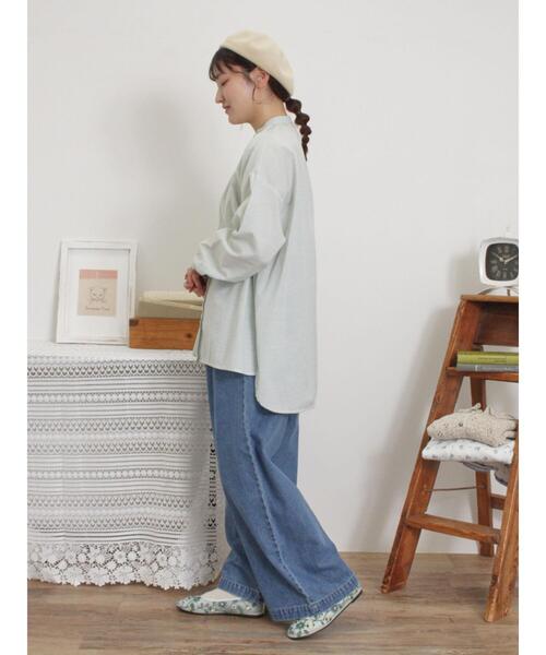 Samansa Mos2（サマンサ モスモス）の「柄アソートロングシャツ（シャツ/ブラウス・レディース・グリーン/ベージュ/サックスブルー/オフホワイト・F）」の16枚目の写真