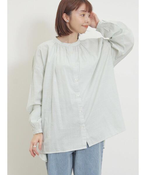 Samansa Mos2（サマンサ モスモス）の「柄アソートロングシャツ（シャツ/ブラウス・レディース・グリーン/ベージュ/サックスブルー/オフホワイト・F）」の19枚目の写真