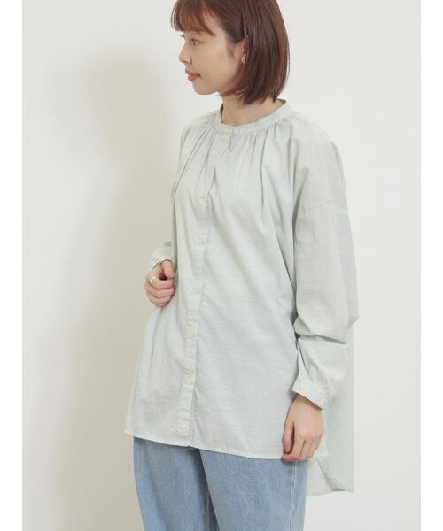 Samansa Mos2（サマンサ モスモス）の「柄アソートロングシャツ（シャツ/ブラウス・レディース・グリーン/ベージュ/サックスブルー/オフホワイト・F）」の20枚目の写真