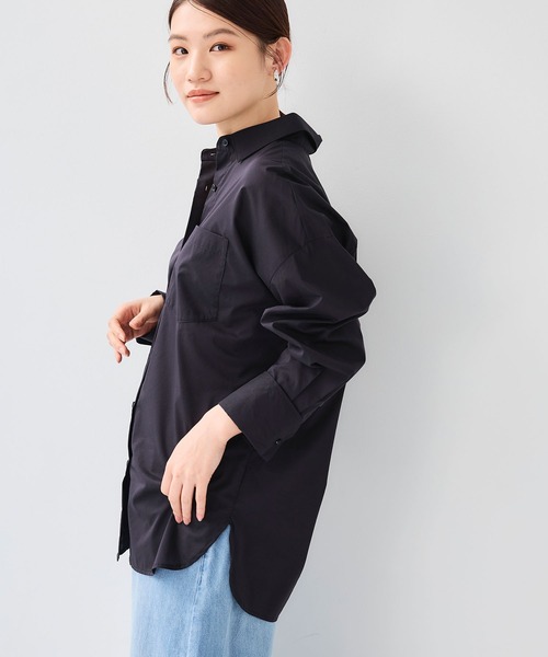 CROSS FUNCTION（クロスファンクション）の「《シワになりにくい》サマ美え ビックシルエットタックシャツ【CF/クロスファンクション】（シャツ/ブラウス・レディース・ブルー/ブラック・LL/L/M）」の15枚目の写真