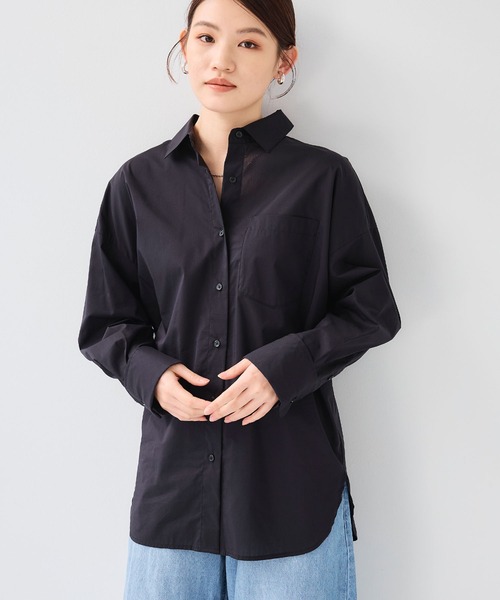 CROSS FUNCTION（クロスファンクション）の「《シワになりにくい》サマ美え ビックシルエットタックシャツ【CF/クロスファンクション】（シャツ/ブラウス・レディース・ブルー/ブラック・LL/L/M）」の13枚目の写真