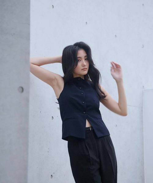 KINO THE KEI ホワイト ベストプルオーバー KINO THE KEI ベスト ジレ ニット プルオーバー レディース