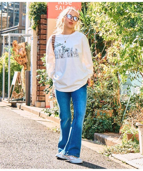 anap mimpi(アナップミンピ)の「ダルメシアン ハイドアンドシーク プリント 長袖 ロンT(Tシャツ/カットソー・レディース・オフホワイト/ブルー/ブラック・FREE)」の8枚目の写真