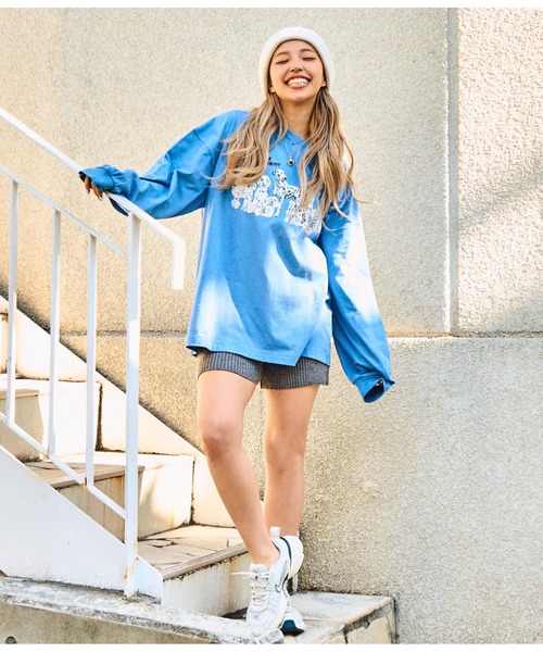 anap mimpi(アナップミンピ)の「ダルメシアン ハイドアンドシーク プリント 長袖 ロンT(Tシャツ/カットソー・レディース・オフホワイト/ブルー/ブラック・FREE)」の12枚目の写真