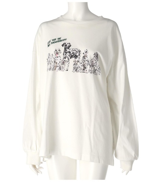 anap mimpi(アナップミンピ)の「ダルメシアン ハイドアンドシーク プリント 長袖 ロンT(Tシャツ/カットソー・レディース・オフホワイト/ブルー/ブラック・FREE)」の15枚目の写真