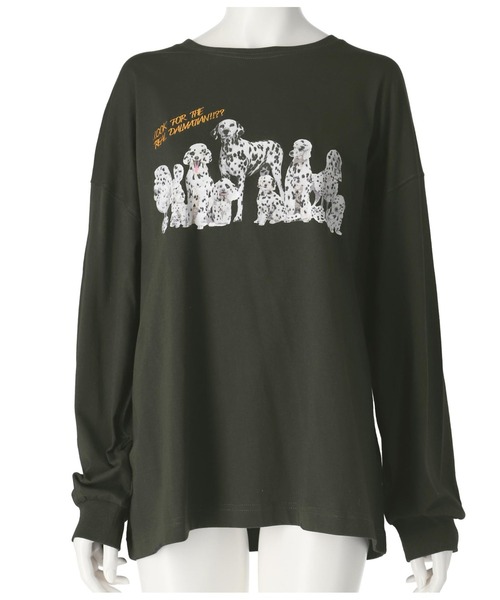 anap mimpi(アナップミンピ)の「ダルメシアン ハイドアンドシーク プリント 長袖 ロンT(Tシャツ/カットソー・レディース・オフホワイト/ブルー/ブラック・FREE)」の16枚目の写真