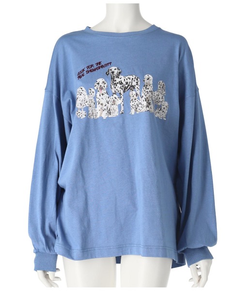 anap mimpi(アナップミンピ)の「ダルメシアン ハイドアンドシーク プリント 長袖 ロンT(Tシャツ/カットソー・レディース・オフホワイト/ブルー/ブラック・FREE)」の18枚目の写真