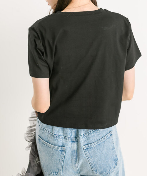 OLIVE des OLIVE(オリーブデオリーブ)の「リボン刺繍Tシャツ(Tシャツ/カットソー・レディース・オフホワイト/ピンク/サックスブルー/イエロー/ブラック・FREE)」の21枚目の写真