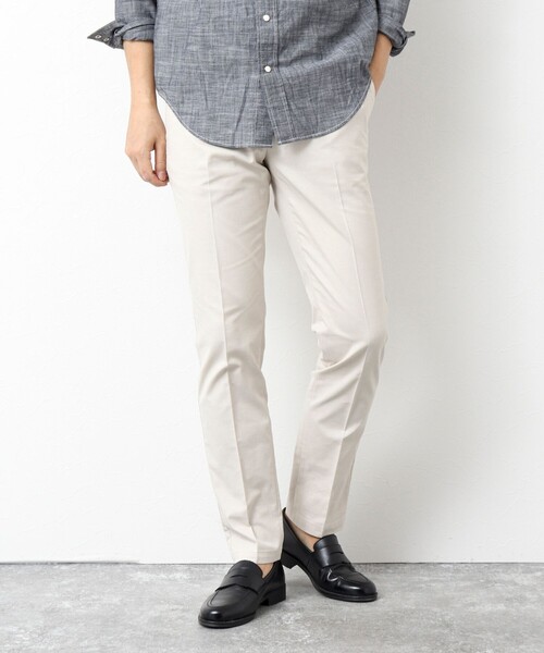 NOLLEY’S（ノーリーズ）の「《ビジカジ対応》綿麻COOLMAX スリムフィットパンツ 25SS（チノパンツ・メンズ・サックスブルー/グレー/キナリ/ネイビー/ベージュ・S/M/L/XL/XXL）」の2枚目の写真