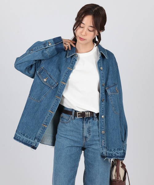 SUWDEE(スーディー)の「washed denim shirt jacket(デニムジャケット・レディース・ブルー・FREE)」の1枚目の写真