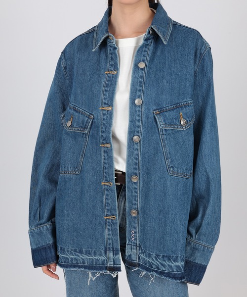SUWDEE(スーディー)の「washed denim shirt jacket(デニムジャケット・レディース・ブルー・FREE)」の6枚目の写真
