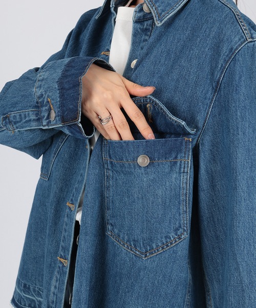 SUWDEE(スーディー)の「washed denim shirt jacket(デニムジャケット・レディース・ブルー・FREE)」の9枚目の写真