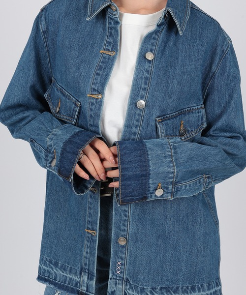 SUWDEE(スーディー)の「washed denim shirt jacket(デニムジャケット・レディース・ブルー・FREE)」の10枚目の写真