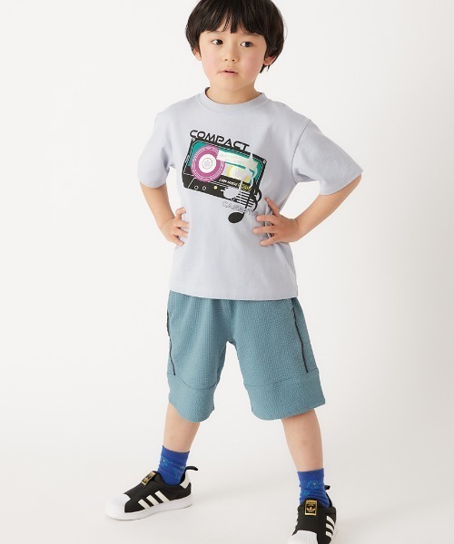 HAKKA KIDS(ハッカキッズ)の「サッカー地ワイドストレートハーフパンツ(その他パンツ・キッズ・カーキ/チャコール・100cm/120cm/130cm/110cm)」の10枚目の写真
