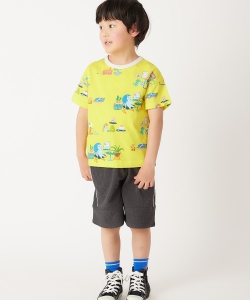 HAKKA KIDS(ハッカキッズ)の「サッカー地ワイドストレートハーフパンツ(その他パンツ・キッズ・カーキ/チャコール・100cm/120cm/130cm/110cm)」の6枚目の写真