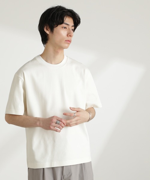 NANO universe(ナノユニバース)の「ダブルスムースクルーネックBIGTシャツ 半袖(Tシャツ/カットソー・メンズ・ブラック/ホワイト/カーキ/ダークグレー・XL/L/M/S)」の21枚目の写真